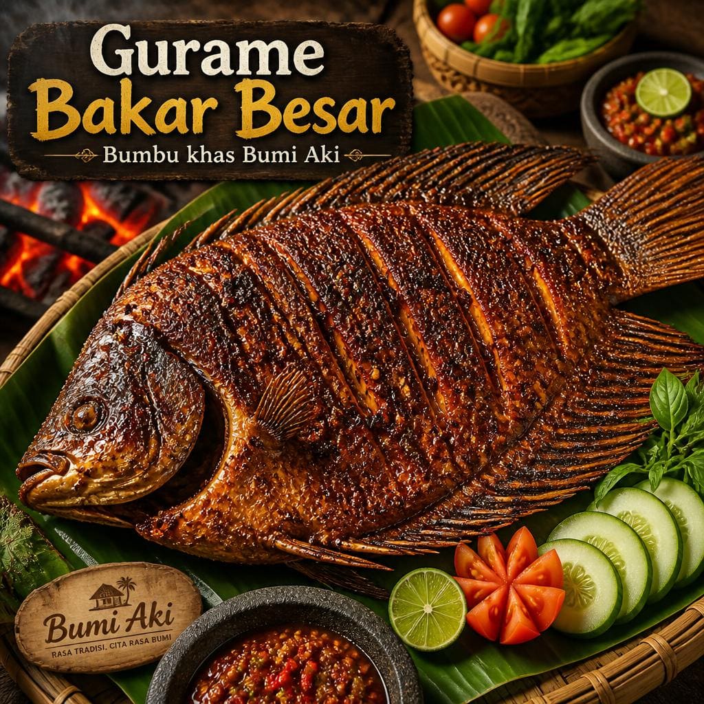 Gurame Bakar Besar di RM Bumi Aki